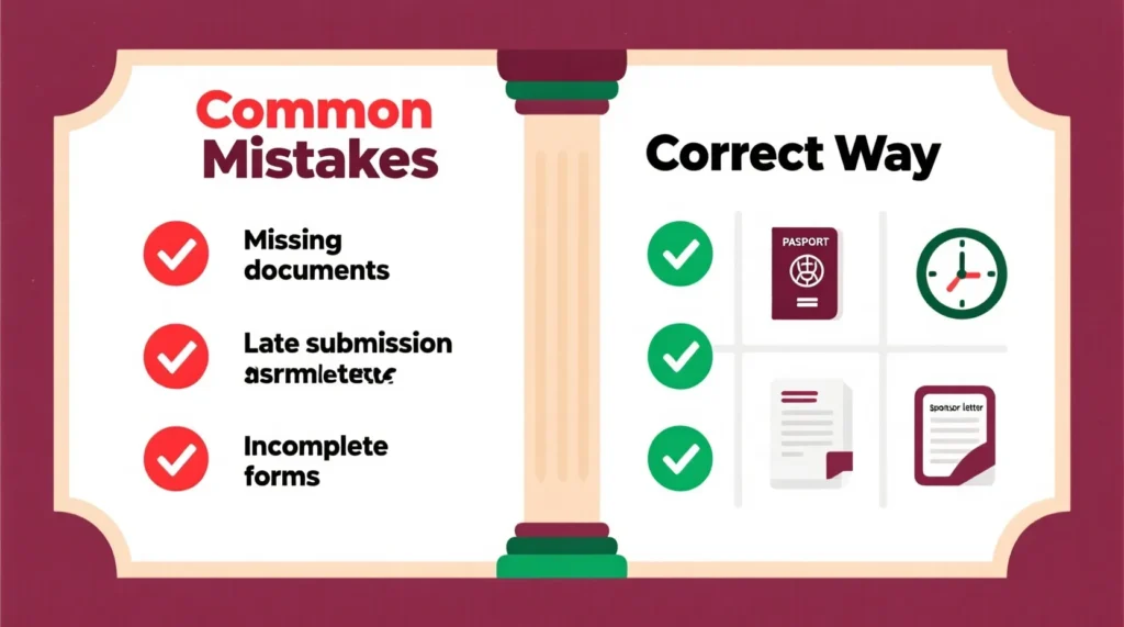 Common Mistakes Applicants Make Qatar visit visa and work visa